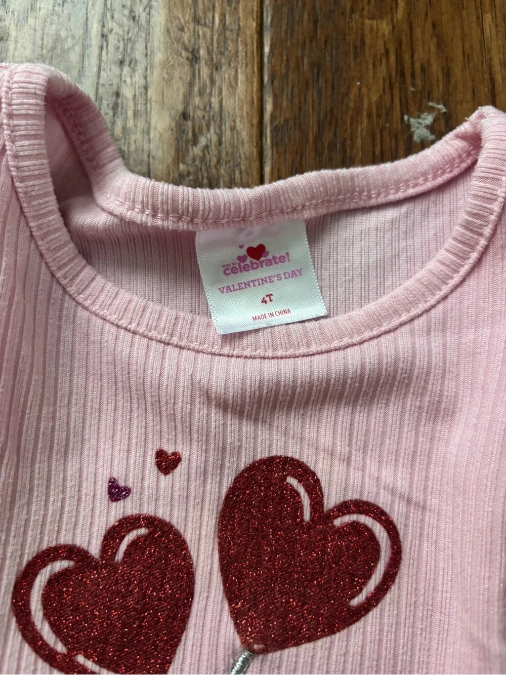 Way To Celebrate 4T Pink Heart Dress Long Sleeve Tutu Toddler Girls